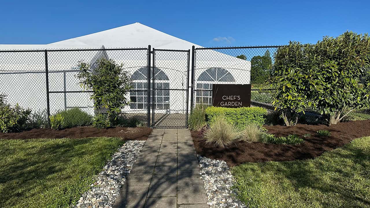Chefs Garden Entrance With Fresh Mulch